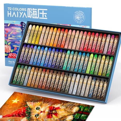 Paul Rubens Oil Pastels Set - 72 Vibrant Colors, Ultra-Soft and Creamy Texture, Easy to Blend for Artists and Beginners - Bullet Head Design for Drawing, Painting, Sketching - New Packaging - Image 1