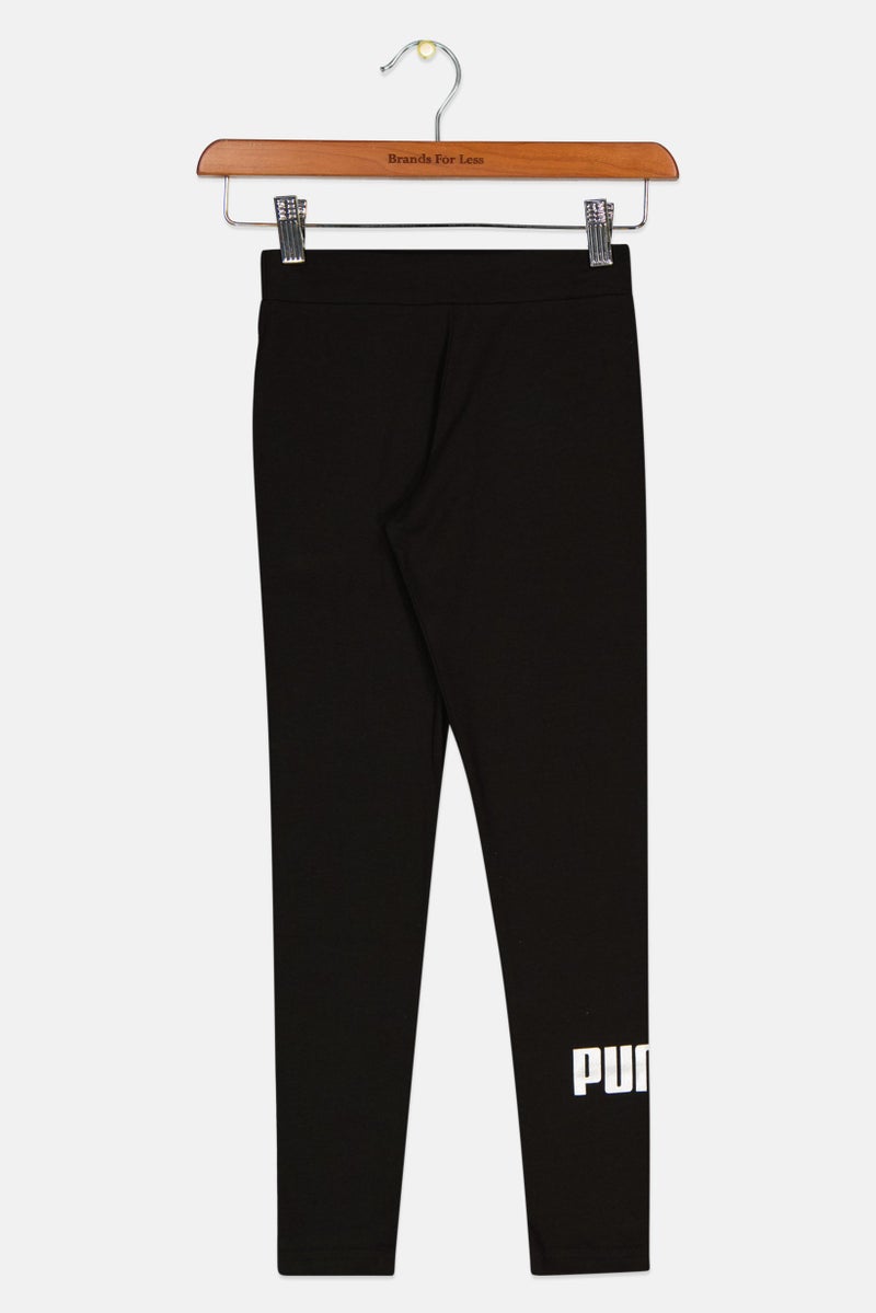 PUMA Kids Girls Brand Logo Leggings, Black  - Image 1