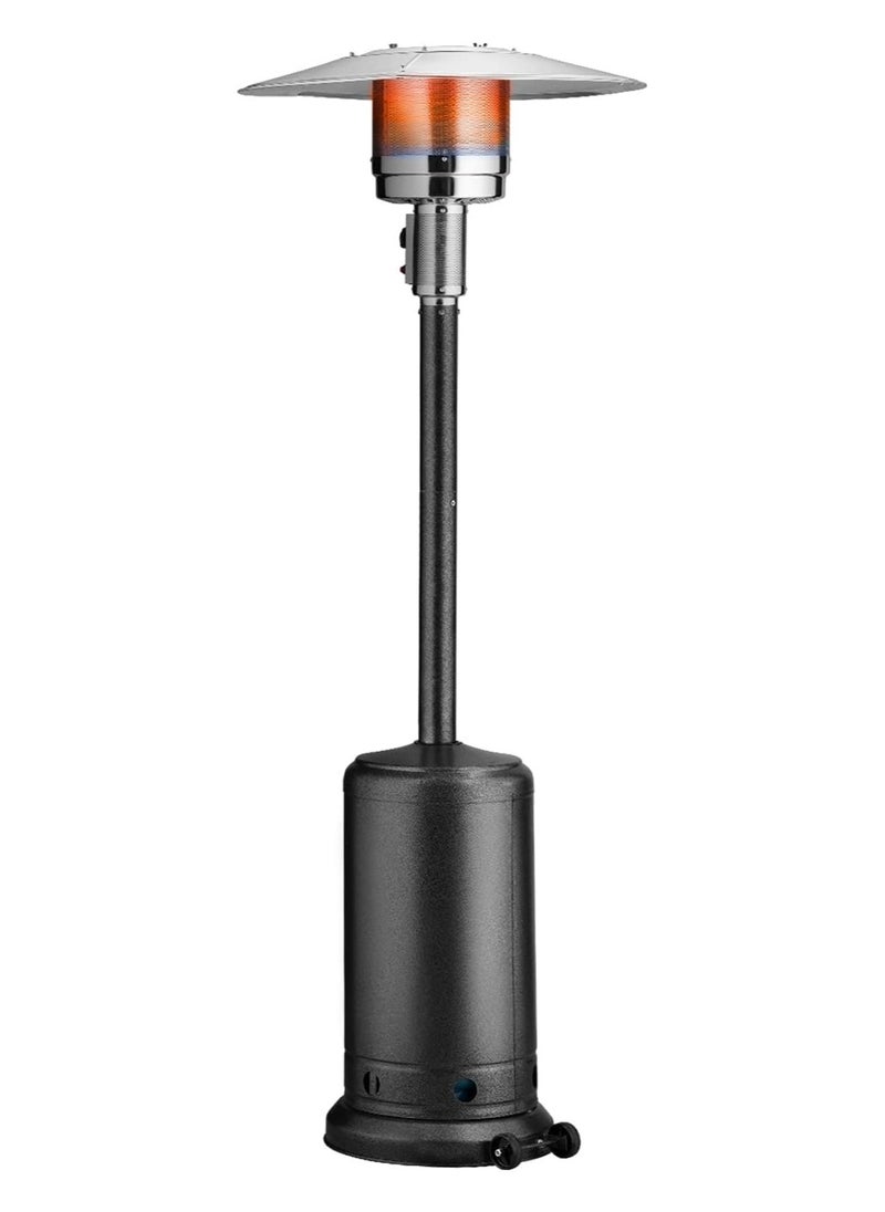 SP Patio Heater Mushroom Style, Gas Mashroom Patio Heater Outdoor Garden Stainless Steel Wheels Quartz Glass Flame Tube 3-Fold Protection  - Image 1