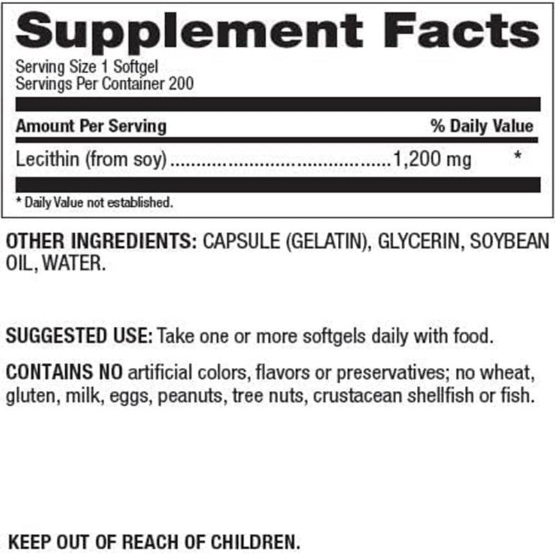 Natural Nutra Soy Lecithin 1200 mg Dietary Supplement  Brain Function Liver Health Improve Procreant Health Boosting Supplement  GlutenFree BPAFree 200 Softgels in Recyclable Glass Bottles - Image 2