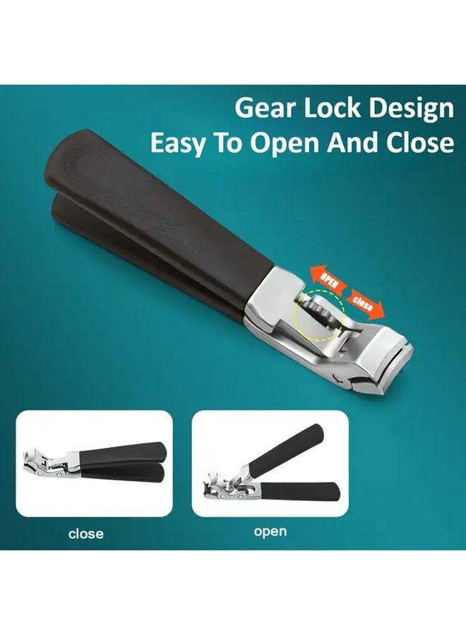 Professional Nail Clipper With Splash Prevention Red Long Handle Sharp Blades For Thick Soft Ingrown Nails - Image 4