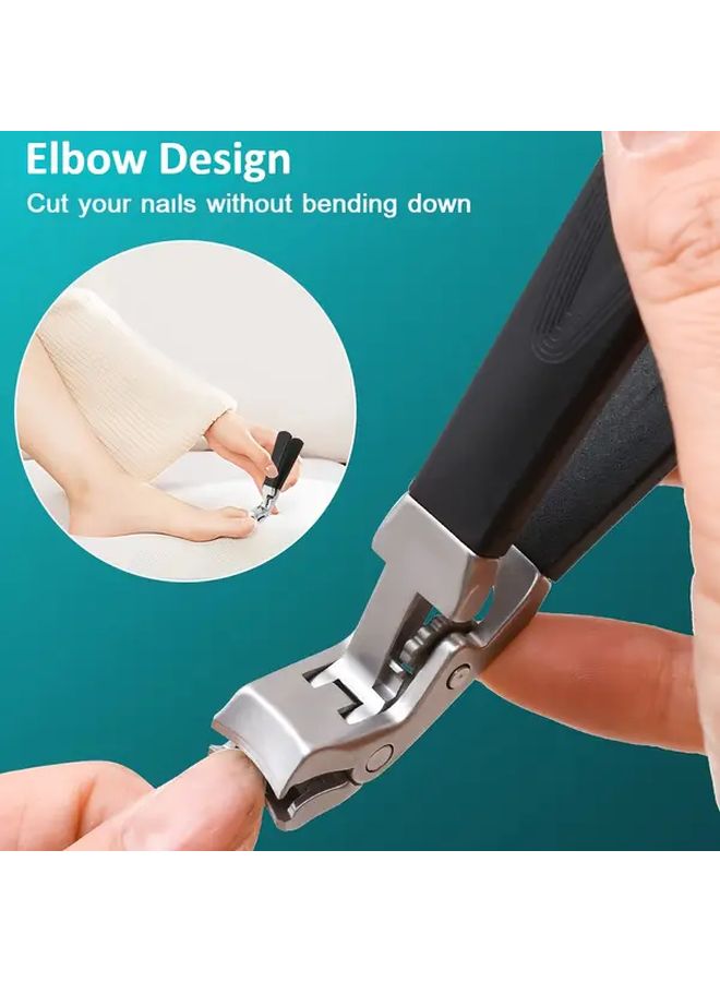 Professional Nail Clipper With Splash Prevention Red Long Handle Sharp Blades For Thick Soft Ingrown Nails - Image 2