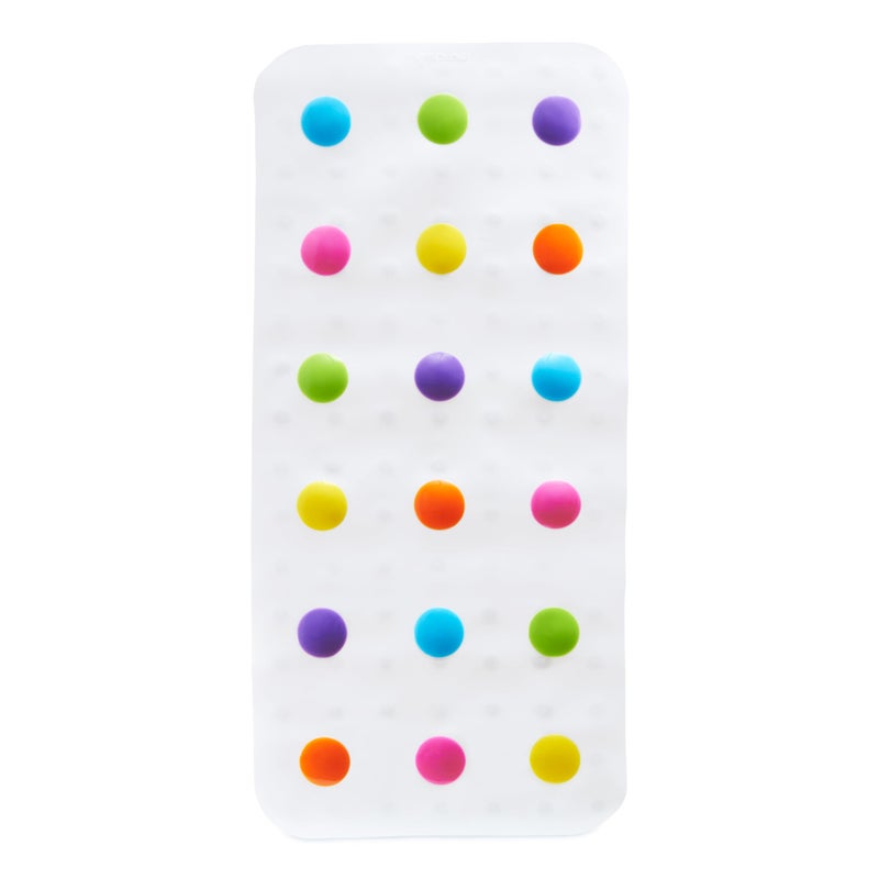 MunchkinÂ® Dotsâ„¢ Bath Mat for Kids, Multicolored, 30.5x14.25 Inch