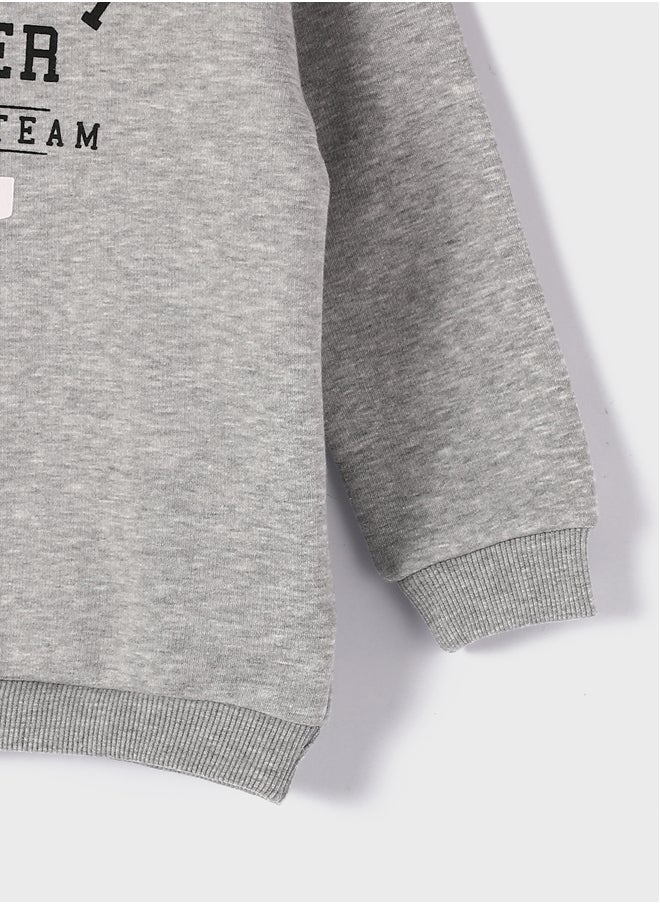 LC WAIKIKI - Crew Neck Printed Baby Boy Sweatshirt and Trousers 2-Pack Set - Image 1