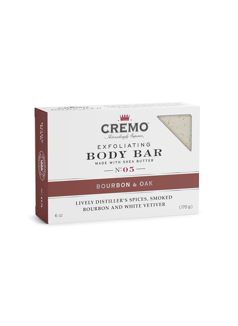cremo - Cremo Exfoliating Body Bar With Shea Butter - Bourbon & Oak, 6 ounce - Image 1