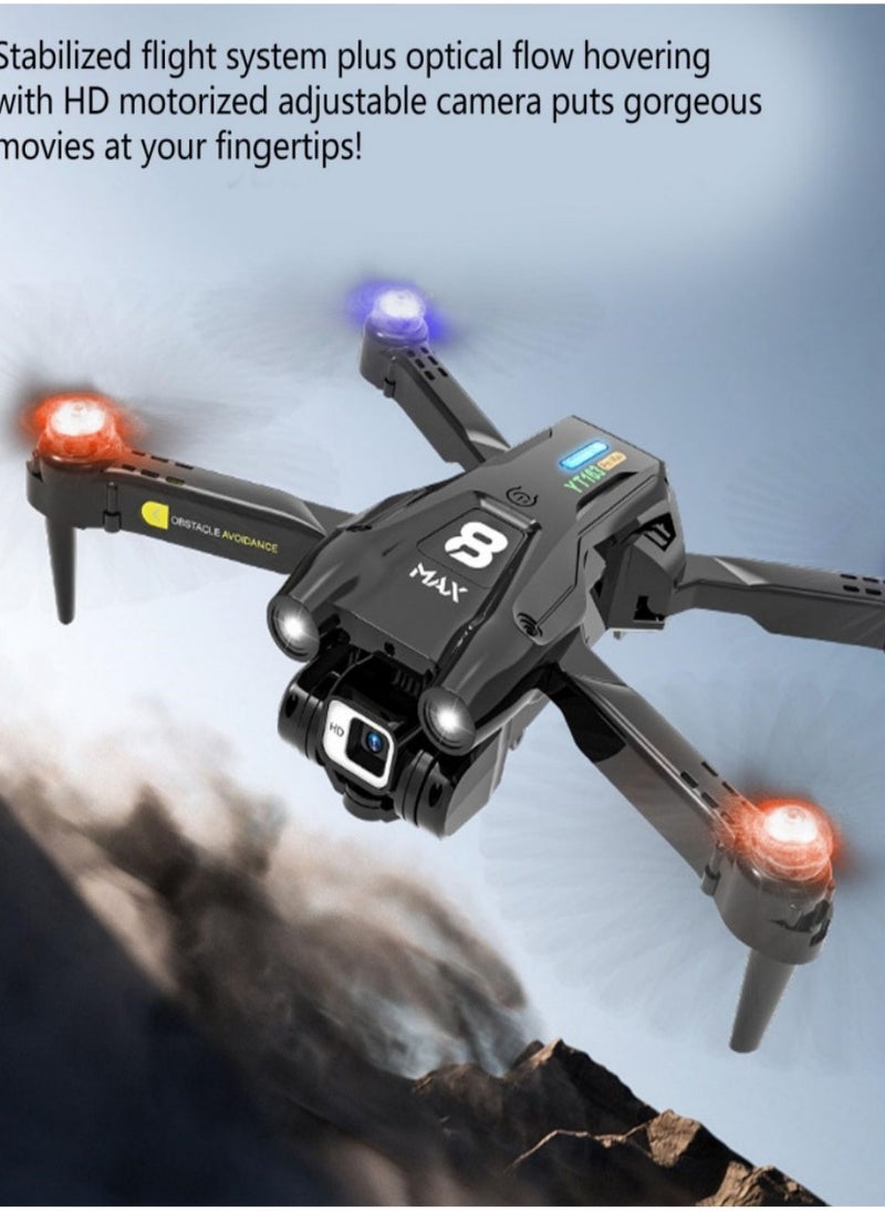 YT163 50x Zoom Dual Camera RC Drone with 360-Degree Obstacle Avoidance Remote Control, Suitable for Beginners, Equipped with Remote Control and WiFi.