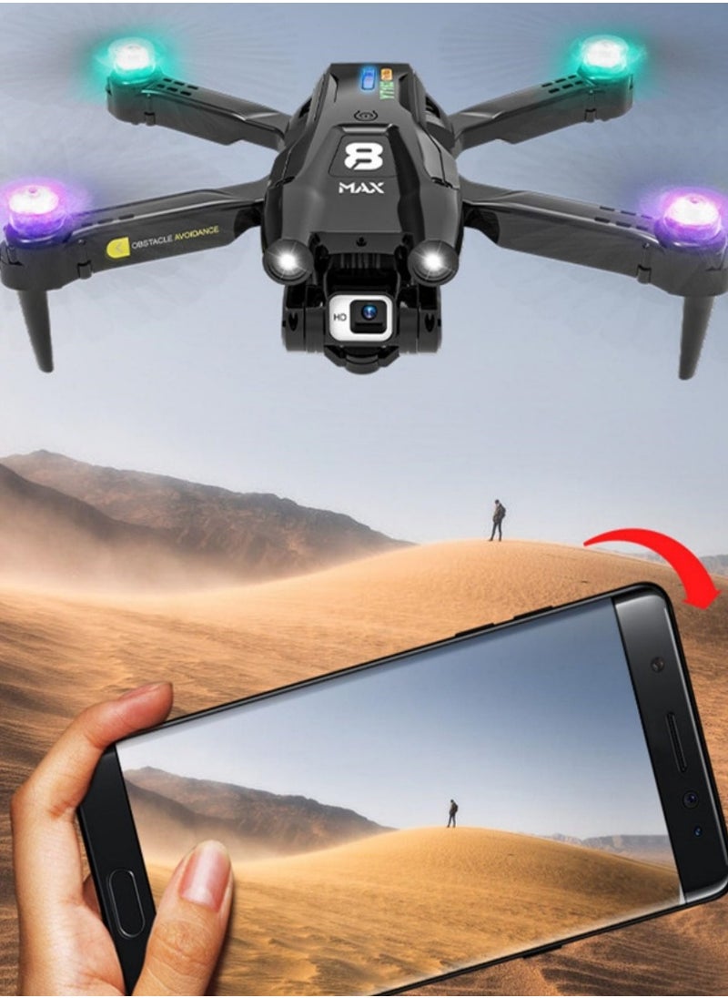 YT163 50x Zoom Dual Camera RC Drone with 360-Degree Obstacle Avoidance Remote Control, Suitable for Beginners, Equipped with Remote Control and WiFi.