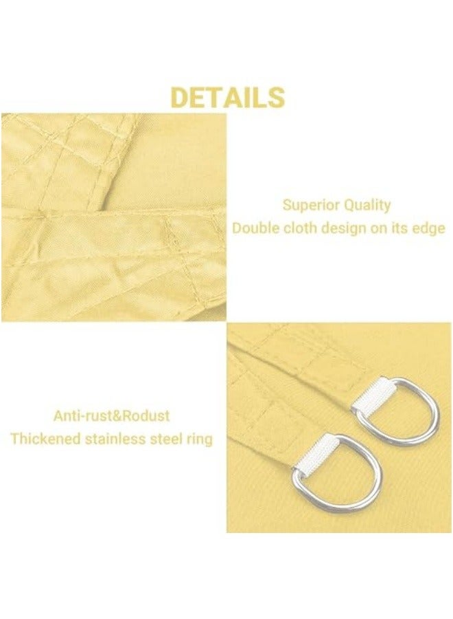 GGEROU Sun Shade Sail Canopy UV Block Awning Sun Sail Rectangular Sail Shade PES UV Protection Sun Sail Weatherproof for Garden Outdoor Terrace Balcony, YelloW - Image 4