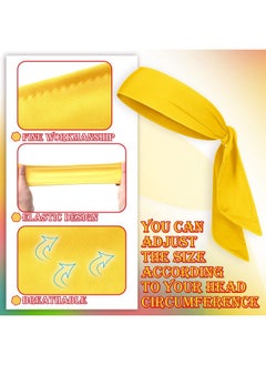 Civaner 12 Pack Head Tie Headbands For Men Women Ninja Karate Headbands For Kids Adjustable Elastic Bandana Sweatbands Athletic Hair Wrap Bands For Sports Tennis Basketball Running Workout (Bright Color)  - Image 5