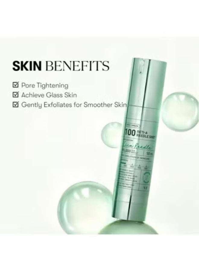 VT COSMETICS Reti-A Reedle Shot 100 Essence,Daily Face Essence, Centella Complex, Hyaluronic Acid, Green Propolis Extract for All Skin Type, 50ml - Image 2