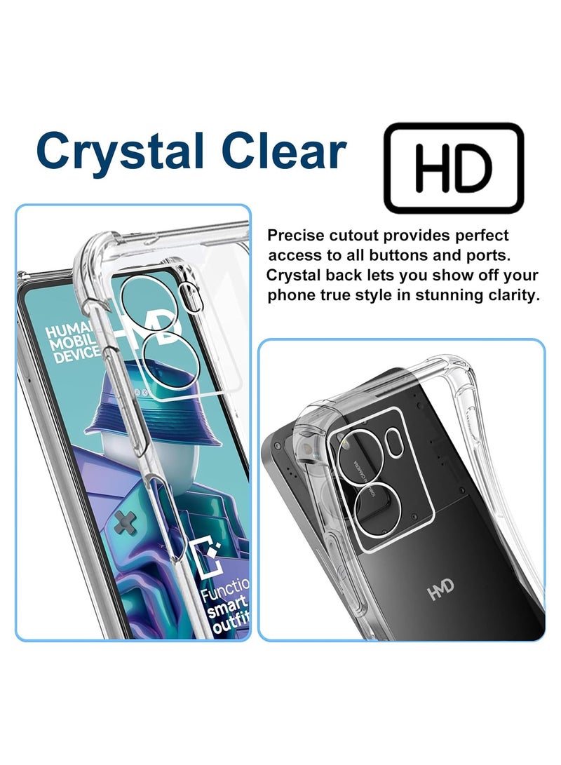 general Compatible with HMD Fusion protective case, ultra-transparent 【scratch-resistant】 soft TPU protective cover with full-body shock-absorbing sturdy bumper cover, with 2 tempered glass screen protectors - Image 3