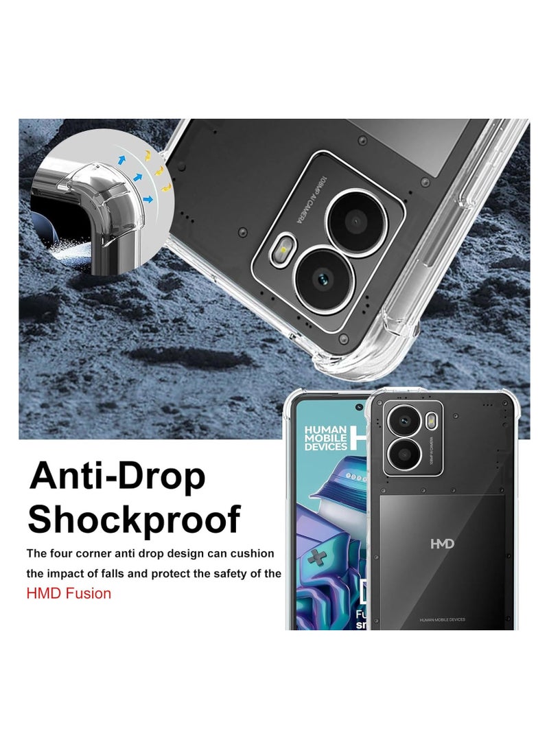 general Compatible with HMD Fusion protective case, ultra-transparent 【scratch-resistant】 soft TPU protective cover with full-body shock-absorbing sturdy bumper cover, with 2 tempered glass screen protectors - Image 2