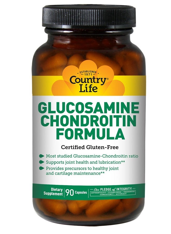 Country Life Glucosamine Chondroitin 1500Mg/1200Mg 90 Capsules Certified Gluten Free  - Image 1