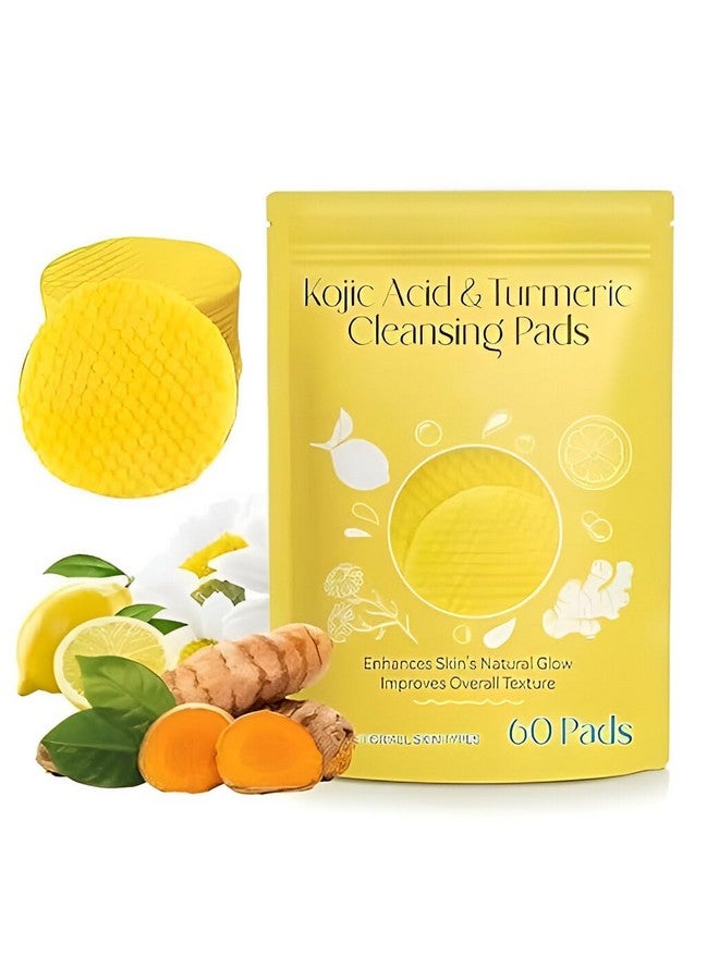 VEZPAX Turmeric & Kojic Acid Cleansing Pads (60 Count) - Gentle, Non-Irritating Facial Pads for Skin Oil Balance, Suitable for All Skin Types(60pcs) - Image 3