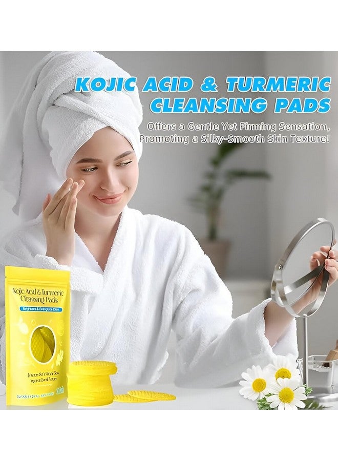 VEZPAX Turmeric & Kojic Acid Cleansing Pads (60 Count) - Gentle, Non-Irritating Facial Pads for Skin Oil Balance, Suitable for All Skin Types(60pcs) - Image 4