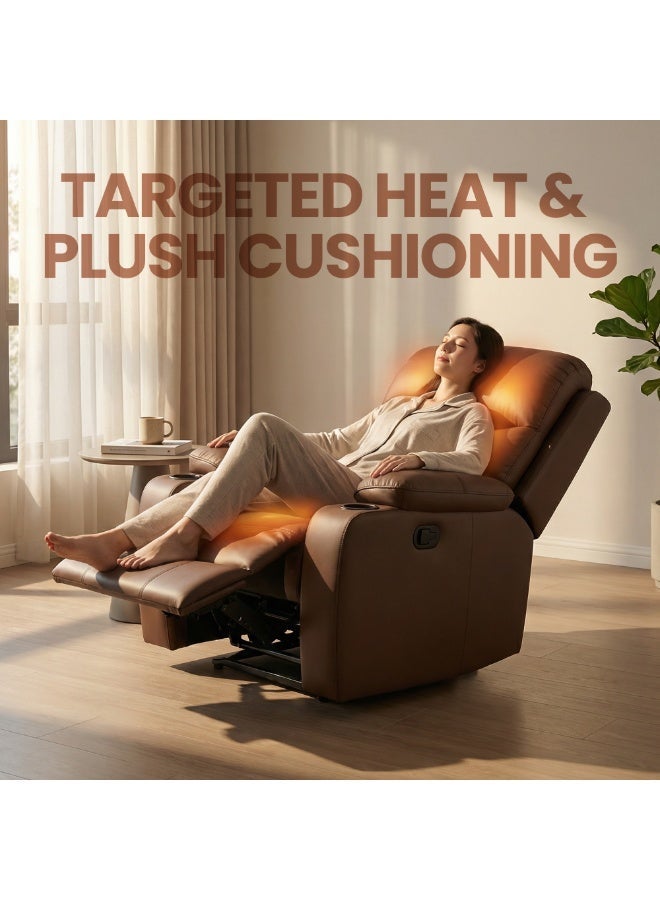 Sereno Life First Class Massage Recliner Sofa with Heat Therapy, 8 Massage Zones, 20 Programs, Rocking Motion & Adjustable Recline – Luxury Home Massage Chair Sofa (Brown) - Image 4