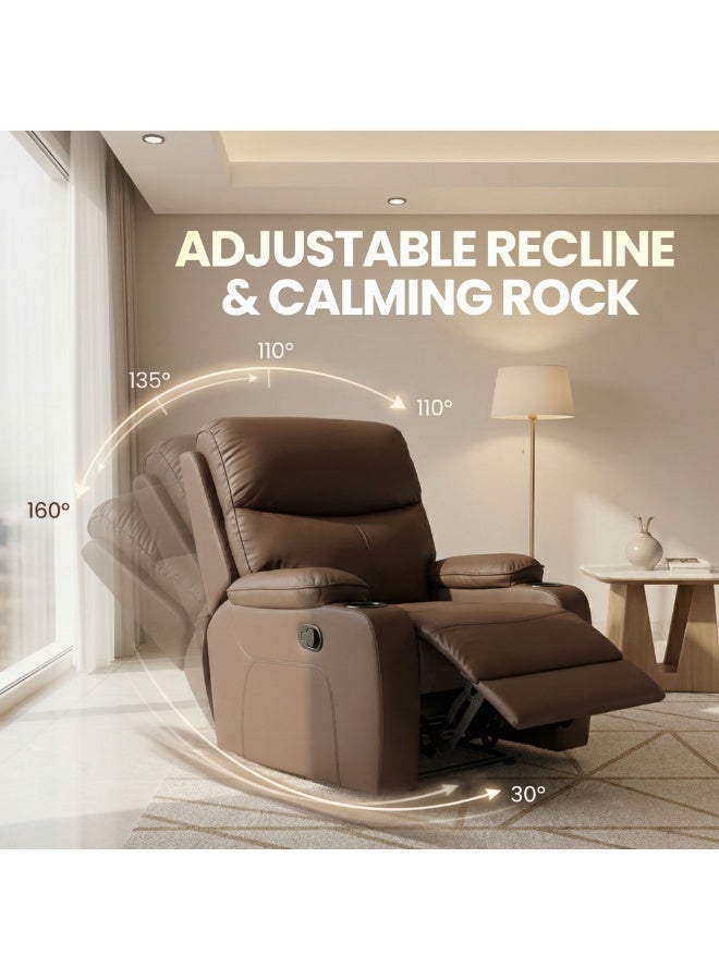Sereno Life First Class Massage Recliner Sofa with Heat Therapy, 8 Massage Zones, 20 Programs, Rocking Motion & Adjustable Recline – Luxury Home Massage Chair Sofa (Brown) - Image 5