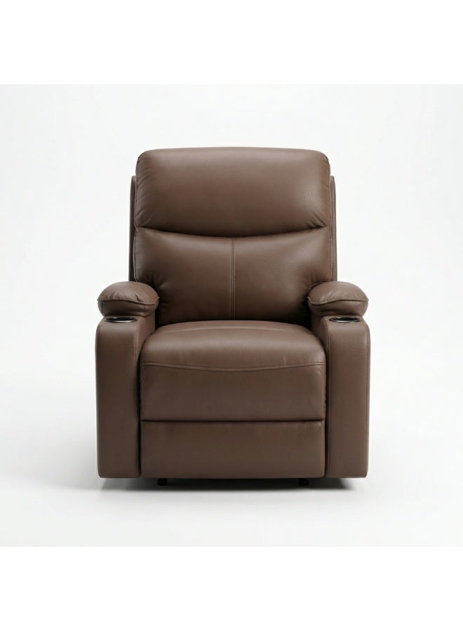Sereno Life First Class Massage Recliner Sofa with Heat Therapy, 8 Massage Zones, 20 Programs, Rocking Motion & Adjustable Recline – Luxury Home Massage Chair Sofa (Brown) - Image 1