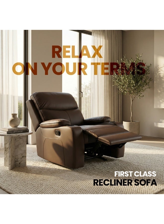 Sereno Life First Class Massage Recliner Sofa with Heat Therapy, 8 Massage Zones, 20 Programs, Rocking Motion & Adjustable Recline – Luxury Home Massage Chair Sofa (Brown) - Image 2
