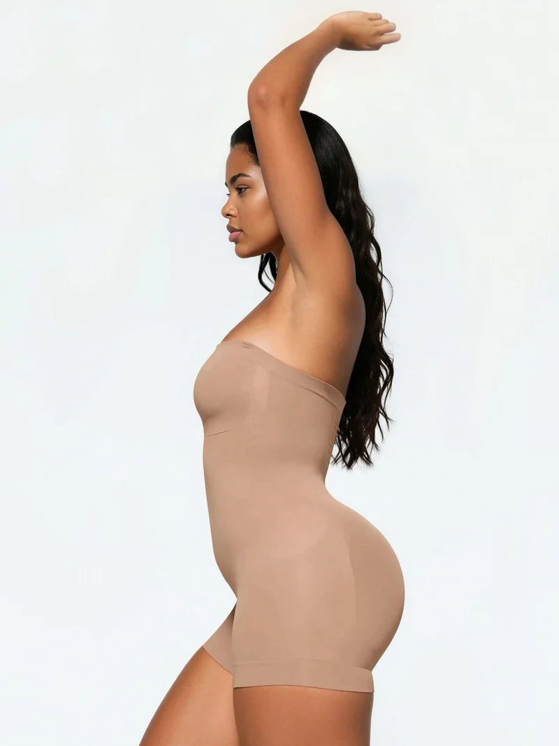 هيكاب Premium Seamless Strapless Shaping Bodysuit Shapewear