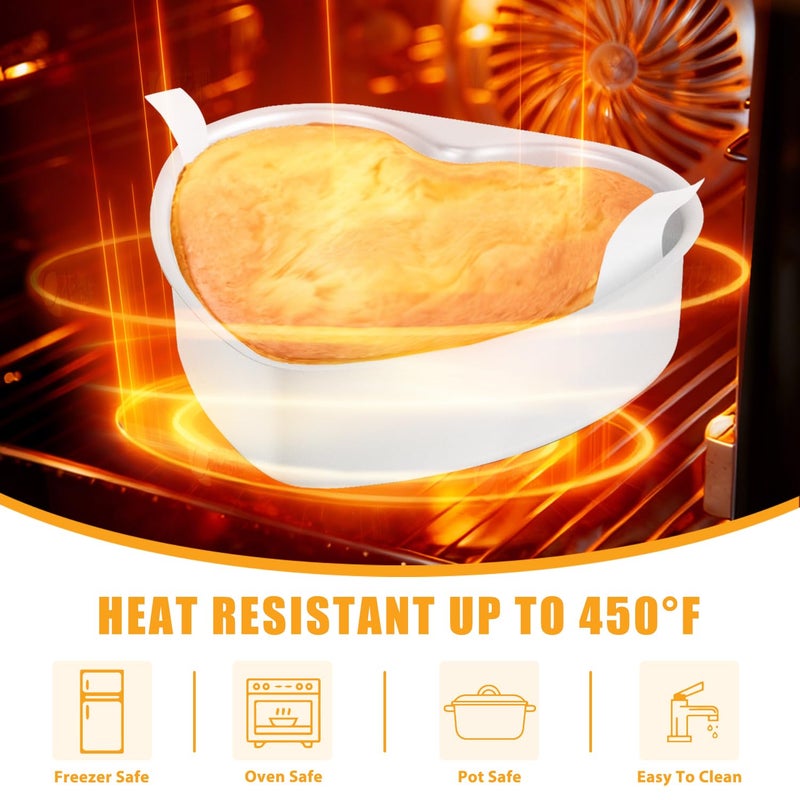 BakerChef 8 Inch Heart Shaped Cake Pan Set of 2, Aluminum Heart Cake Pans with 80 PCS Parchment Paper, Nonstick Cake Baking Molds for Birthday, Wedding, Valentine's Day - Image 4