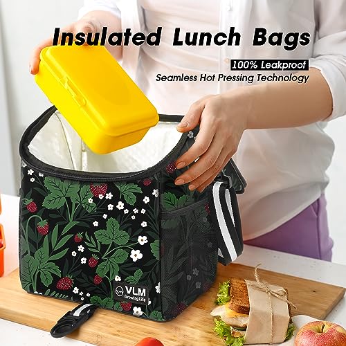 VLM Lunch Box for Women, Insulated Lunch Bag Women with Adjustable Shoulder Strap, Cute Lunch Tote Bag for Work,Picnic,Camping - Image 3