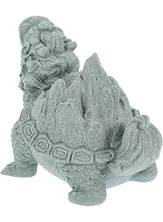 Handcrafted Natural Sandstone Dragon Turtle Sculpture Desk Decor - Image 1