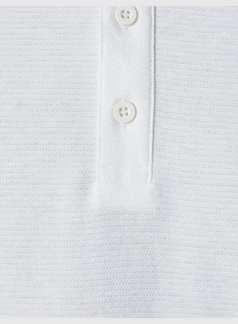 KOTON Basic Polo Neck T-Shirt Button Detailed Short Sleeve