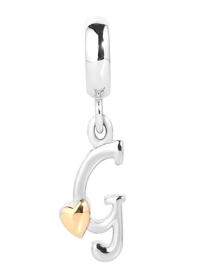 QueenCharms Initial A-Z Letter Charm Golden Heart Alphabet Dangle Beads For Bracelets & Necklaces (G) - Image 2