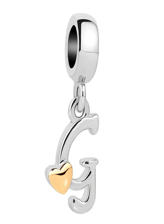 QueenCharms Initial A-Z Letter Charm Golden Heart Alphabet Dangle Beads For Bracelets & Necklaces (G) - Image 1