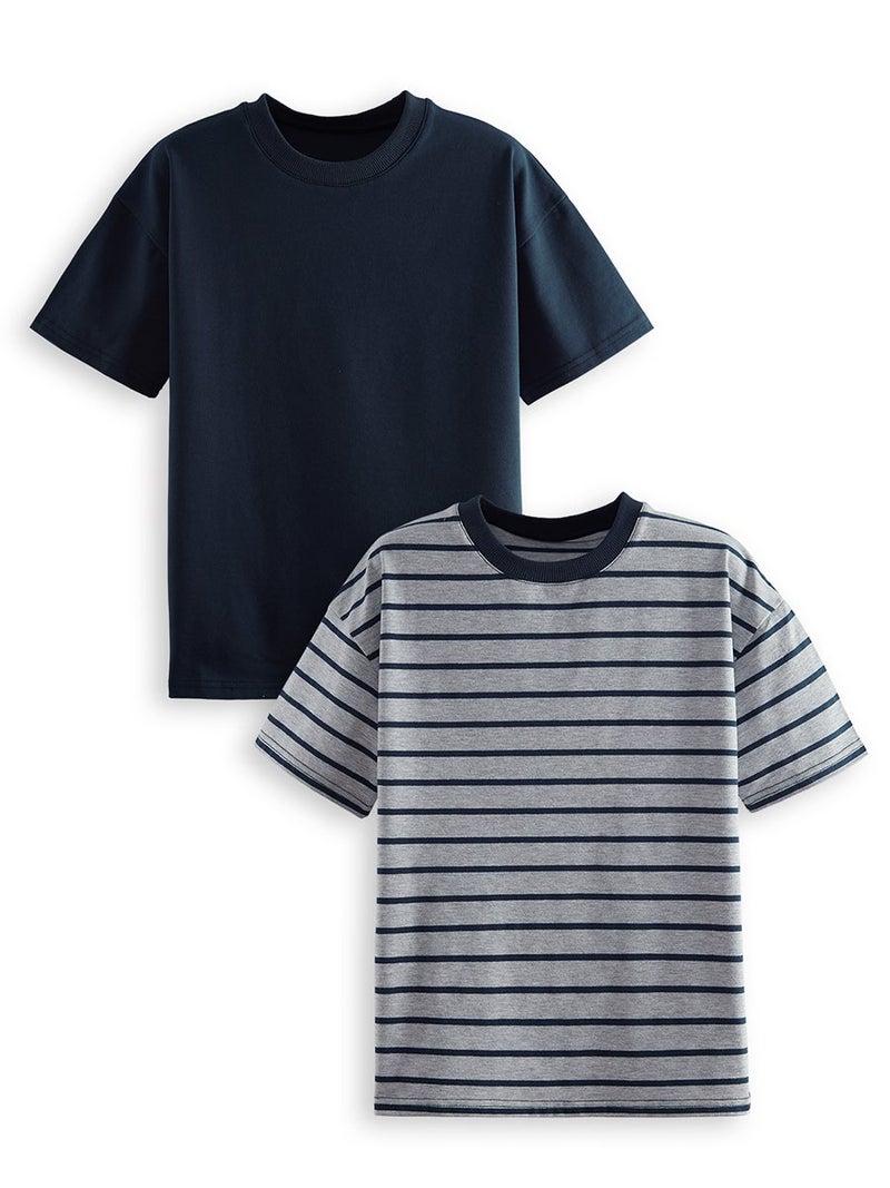 Denokids 2 Pack Boy Navy Blue&Grey T-shirts - Image 3