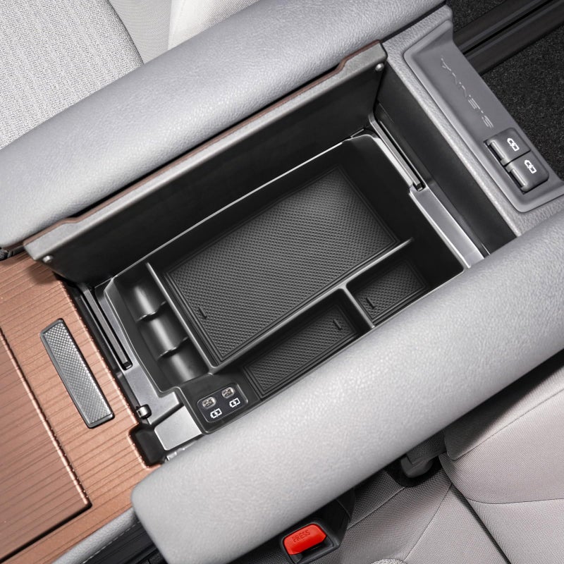 HGWEI Center Console Organizer Tray Compatible with 2021-2026 Toyota Sienna Accessories, Sienna LE Limited Platinum SE XLE XSE Coin Container Armrest Secondary Storage Box, Black - Image 1