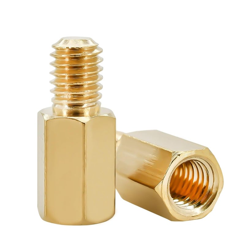 Hex Spacer Nut 25pcs Brass Hex Male to Female Board for Circuit Board, PCB Board etc(5mm,M2.5 (Thread 6mm)) - Image 3
