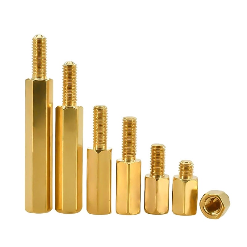 Hex Spacer Nut 25pcs Brass Hex Male to Female Board for Circuit Board, PCB Board etc(5mm,M2.5 (Thread 6mm)) - Image 4