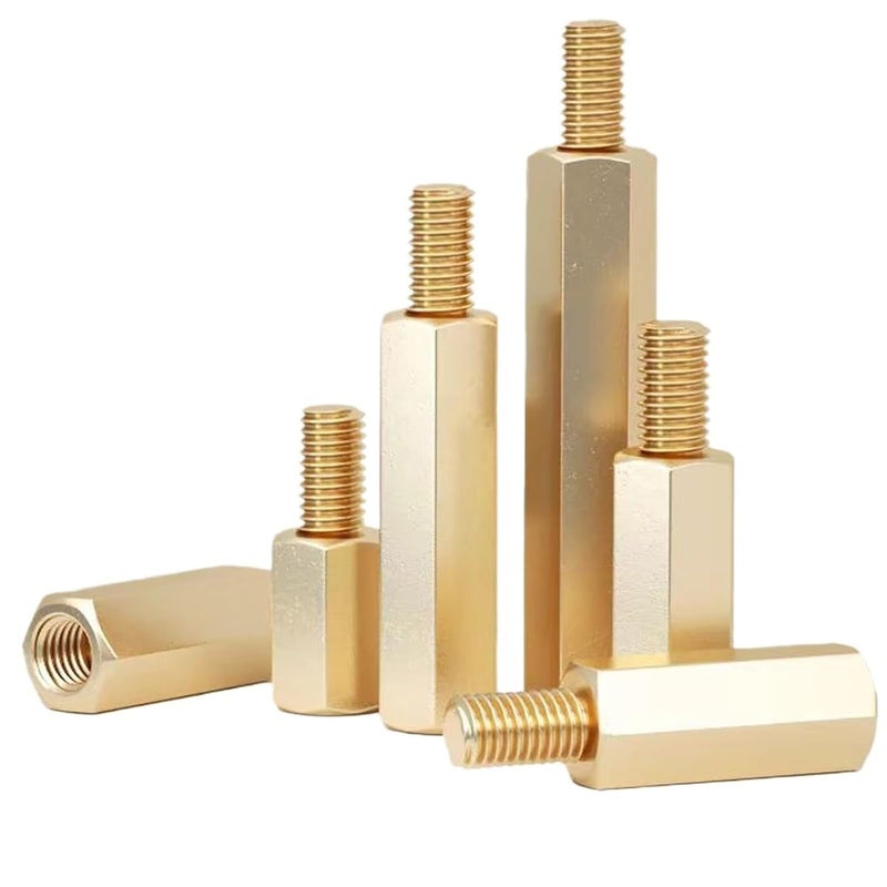 Hex Spacer Nut 25pcs Brass Hex Male to Female Board for Circuit Board, PCB Board etc(5mm,M2.5 (Thread 6mm)) - Image 1