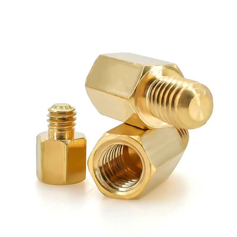 Hex Spacer Nut 25pcs Brass Hex Male to Female Board for Circuit Board, PCB Board etc(5mm,M2.5 (Thread 6mm)) - Image 5
