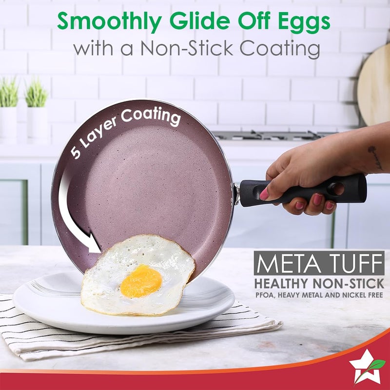 Wonderchef Valencia Non-Stick Fry Pan | Cool Touch Bakelite Handle | Pure Grade Aluminium| PFOA Free | 1.5 litres Capacity | Size 24 cm | 1 Year Warranty | Purple - Image 3
