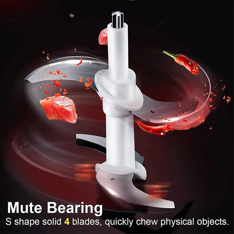 FEELING MALL FEELING MALL Meat Grinders with Bowl and handle Heavy for Kitchen Stainless Steel Electric Food Chopper, Meat, Vegetables, Onion, Garlic Slicer Dicer, Fruit & Nuts Blender  - Image 3