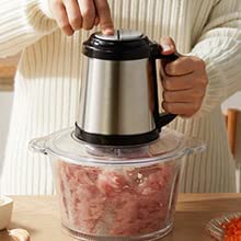 FEELING MALL FEELING MALL Meat Grinders with Bowl and handle Heavy for Kitchen Stainless Steel Electric Food Chopper, Meat, Vegetables, Onion, Garlic Slicer Dicer, Fruit & Nuts Blender  - Image 1