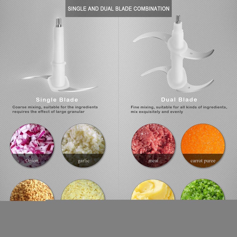 FEELING MALL FEELING MALL Meat Grinders with Bowl and handle Heavy for Kitchen Stainless Steel Electric Food Chopper, Meat, Vegetables, Onion, Garlic Slicer Dicer, Fruit & Nuts Blender  - Image 5