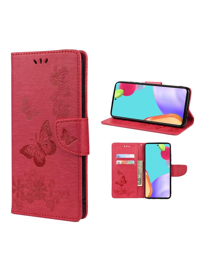 اس-توب جراب لهاتف Samsung Galaxy A33 5G، جراب هاتف جلدي أفقي منقوش بنقشة فراشة مع فتحة بطاقة وحامل - Image 1