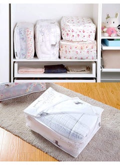 HOUSE OF HUB HOUSE OF HUB MultiFunctiona Under Bed Storage Bag Blanket Clothes Storage Box With Washable Personal Garment Waterproof Handle Pouch Fordable Transparent Printed Lightweight  - Image 4