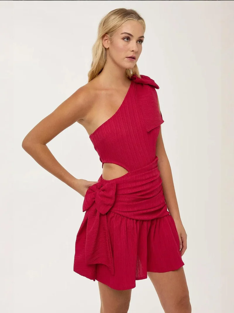 HICCUP Red Bow Mini Party Dress