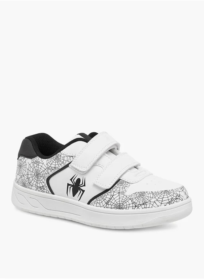 MARVEL Boys Marvel Spider-Man Print Sneakers with Hook and Loop Closure