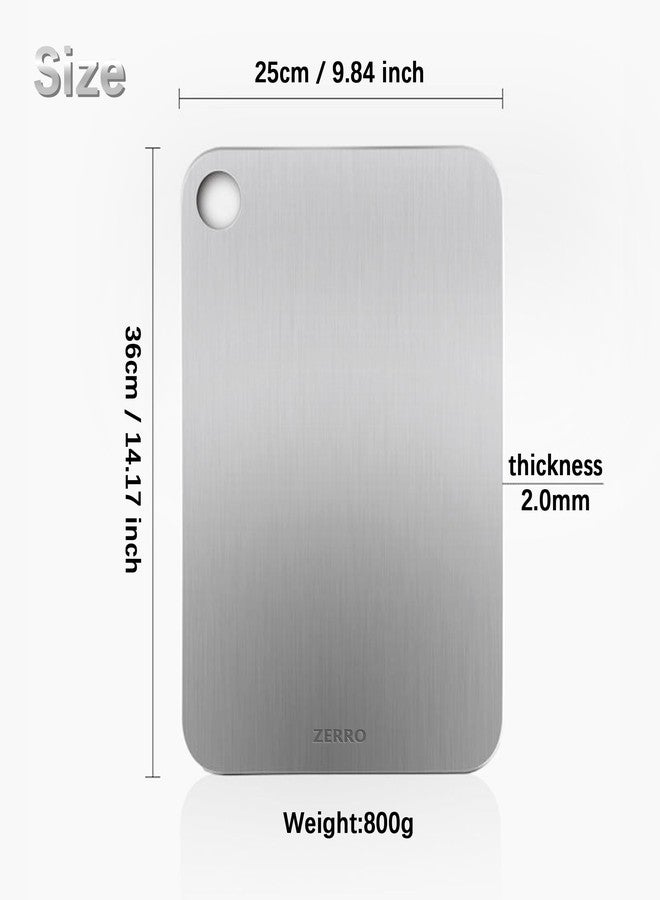 ZERRO Titanium Cutting Board 14.17" x 9.84", 100% Pure Titanium Cutting Boards for Kitchen Double Sided Food Grade Hygiene & Durability Titanium Chopping Cutting Board for Meat Veggies Fruits - Image 4