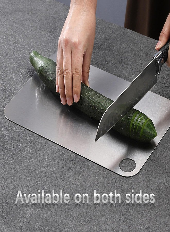 ZERRO Titanium Cutting Board 14.17" x 9.84", 100% Pure Titanium Cutting Boards for Kitchen Double Sided Food Grade Hygiene & Durability Titanium Chopping Cutting Board for Meat Veggies Fruits - Image 5