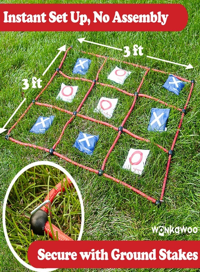 WONKAWOO لعبة وونكا وو العملاقة لرمي كيس الفاصولياء، مجموعة لعبة تيك تاك تو الكبيرة 3' x 3'، لعبة حديقة خارجية للعائلة والأطفال - Image 4