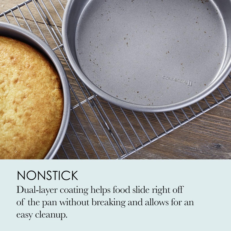 Chicago Metallic 59628 8-Inch Commercial II Non-Stick Round Cake Pan. Make traditional round cakes, layer cakes, , or savory dishes like macaroni and cheese, and more, - Image 4