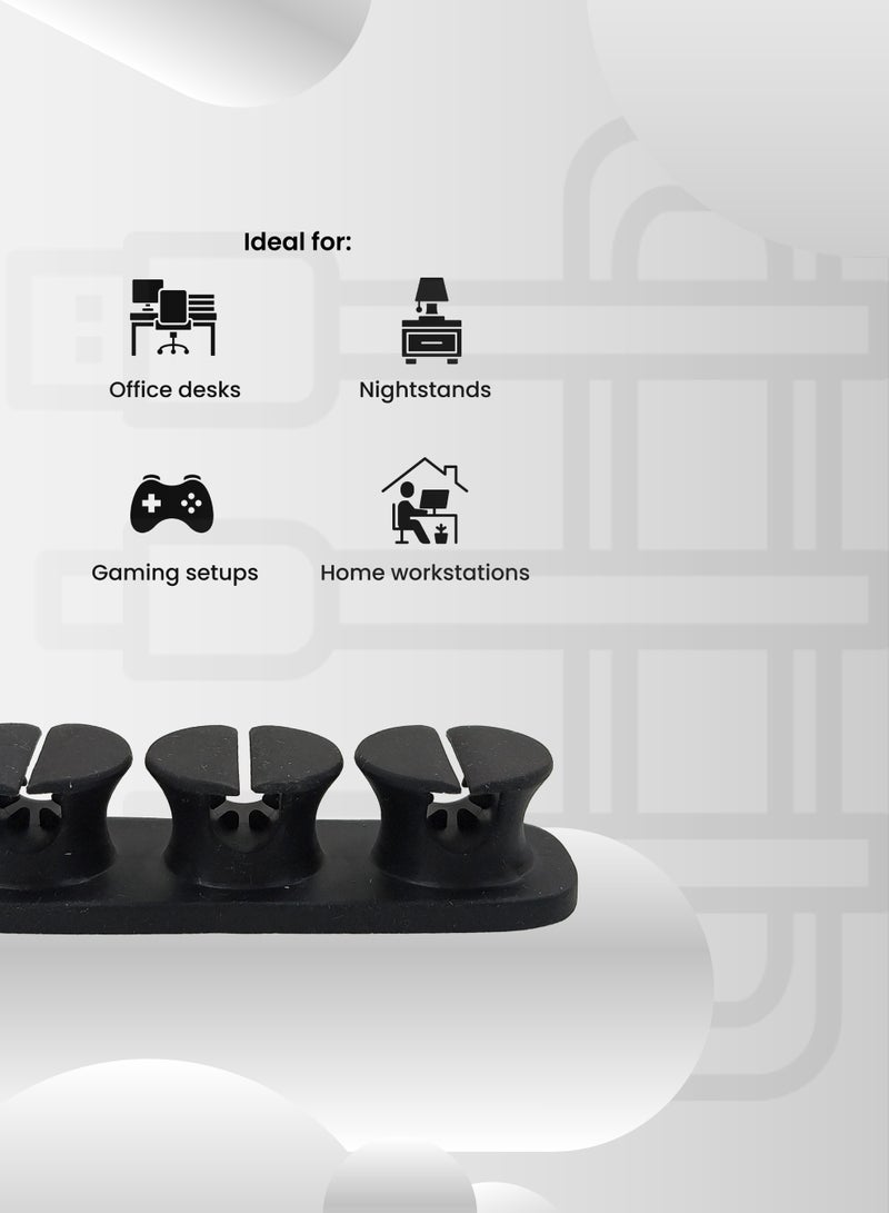 هاي-تيك حامل ومنظم الكابلات، حل إدارة الكابلات للمنزل والمكتب، حامل أسلاك متين وقابل لإعادة الاستخدام - Image 5