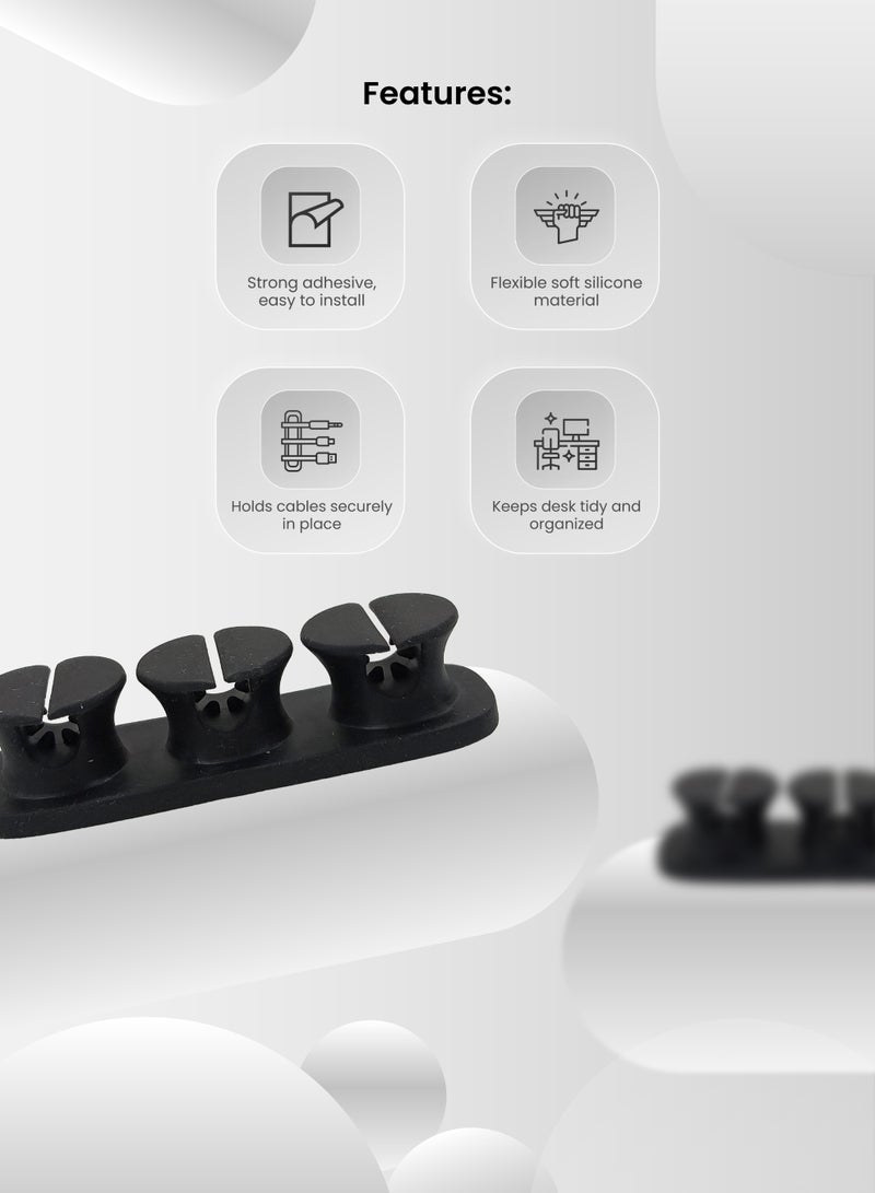 هاي-تيك حامل ومنظم الكابلات، حل إدارة الكابلات للمنزل والمكتب، حامل أسلاك متين وقابل لإعادة الاستخدام - Image 4